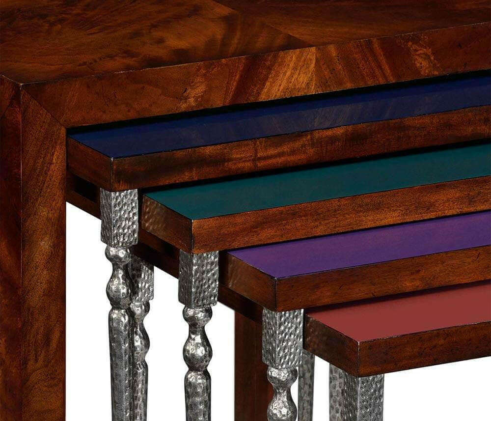 Jonathan Charles Nest of Tables Cloud in Mahogany.