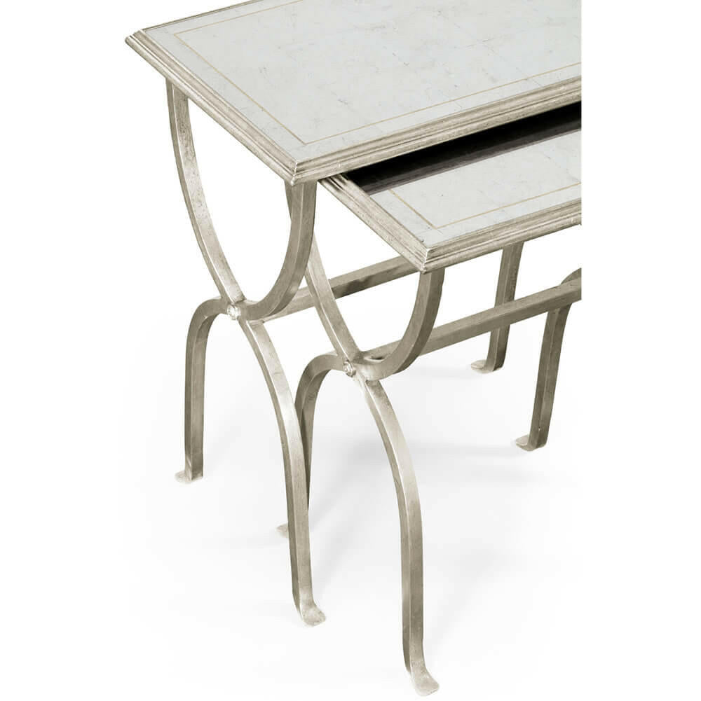 Jonathan Charles Nest of Tables Horseshoe - Silver.