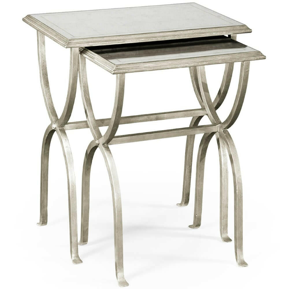 Jonathan Charles Nest of Tables Horseshoe - Silver.