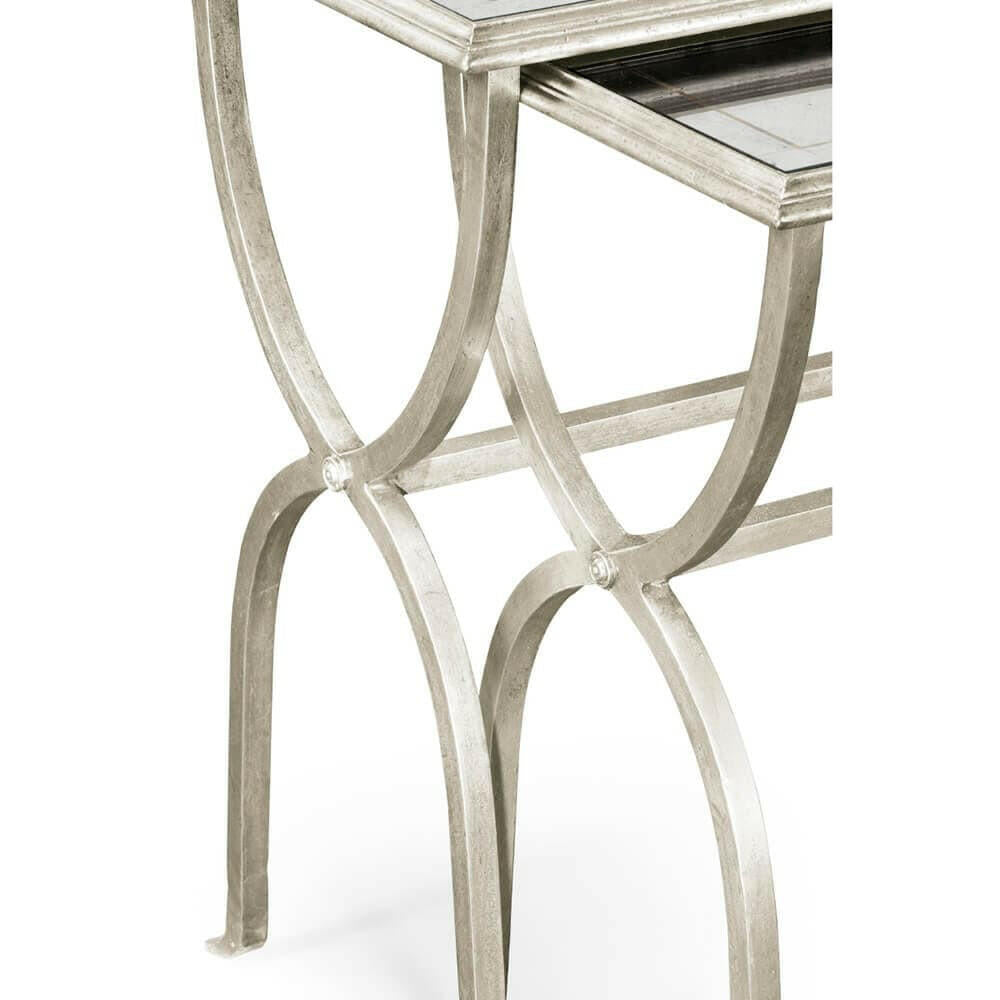 Jonathan Charles Nest of Tables Horseshoe - Silver.