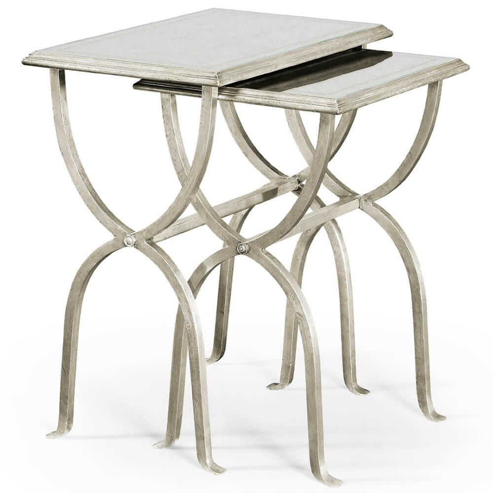Jonathan Charles Nest of Tables Horseshoe - Silver.