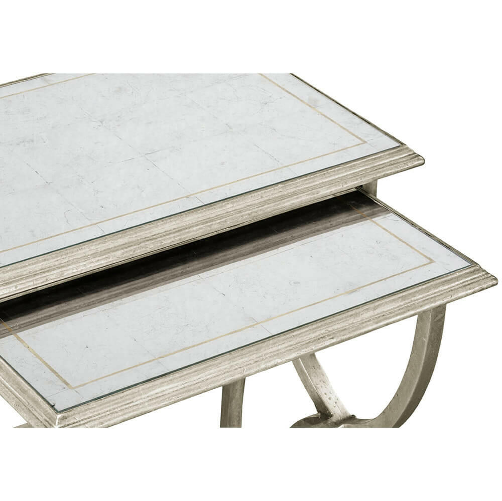 Jonathan Charles Nest of Tables Horseshoe - Silver.