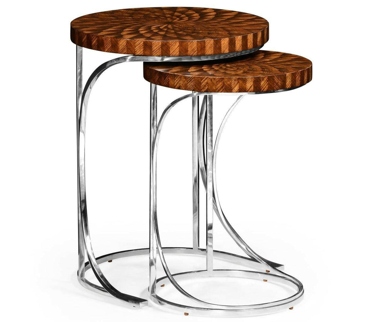 Jonathan Charles Nest of Tables with Feather Inlay.