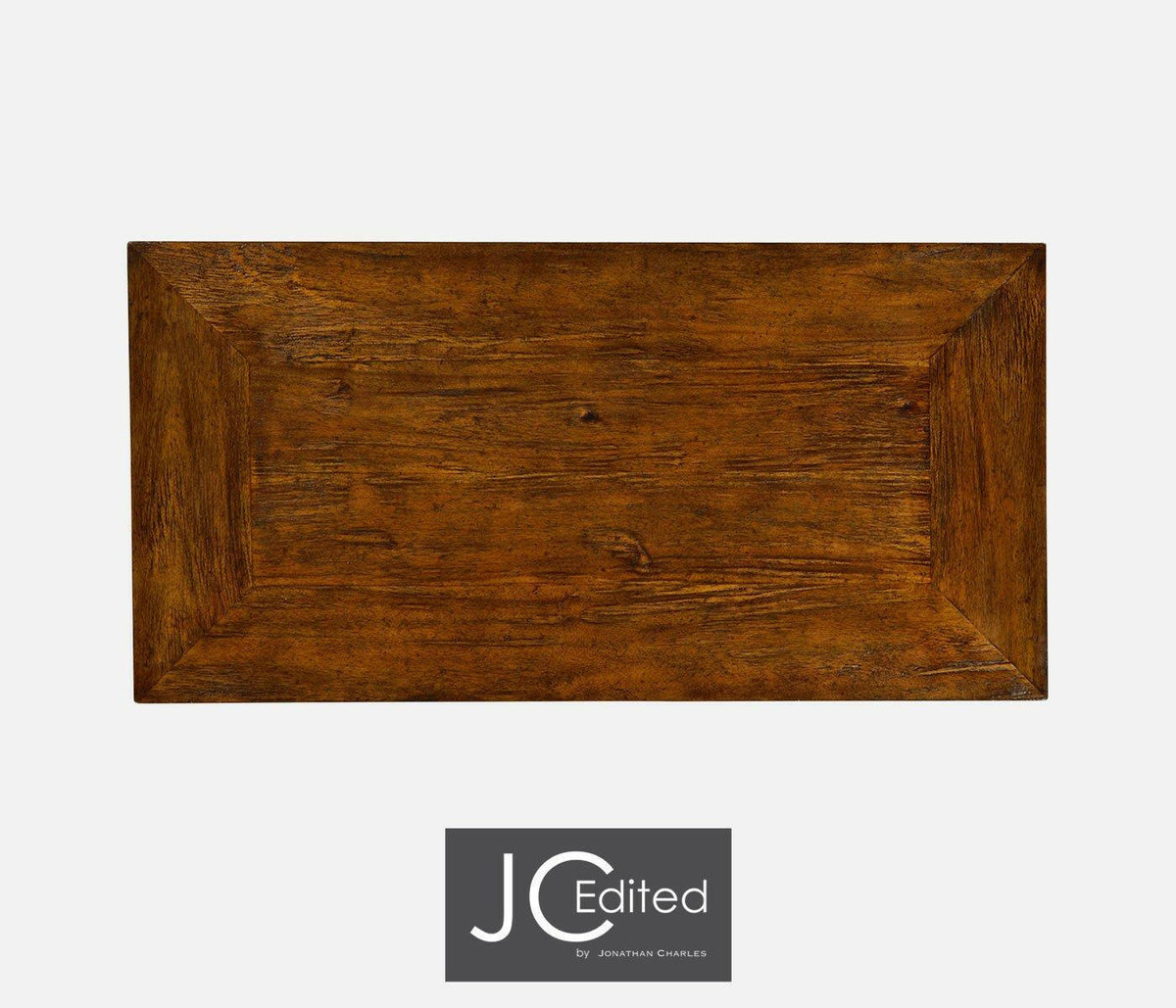 Jonathan Charles Nesting Coffee Table Wrought Iron in Rustic Walnut.