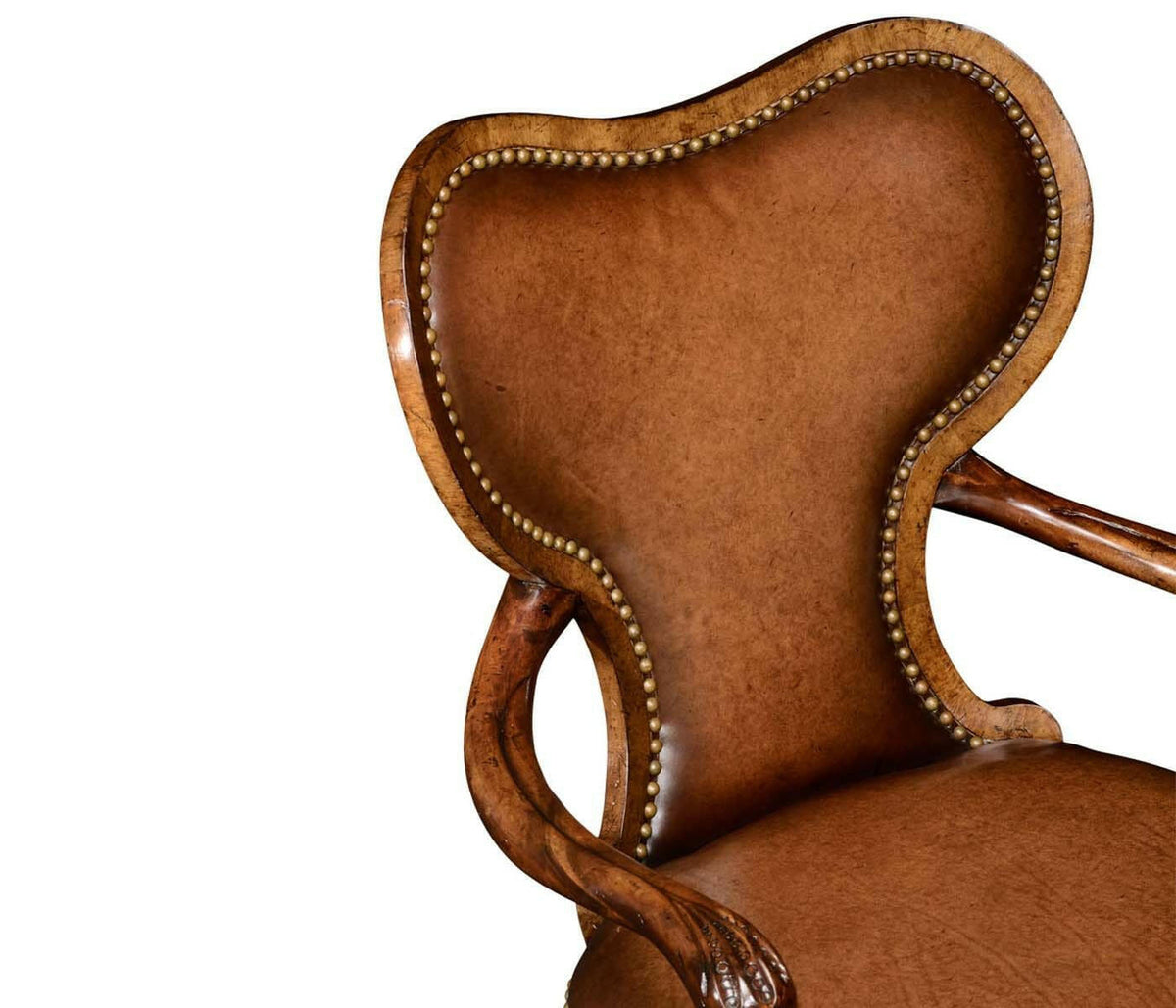Jonathan Charles Office Chair Georgian in Chestnut Leather.