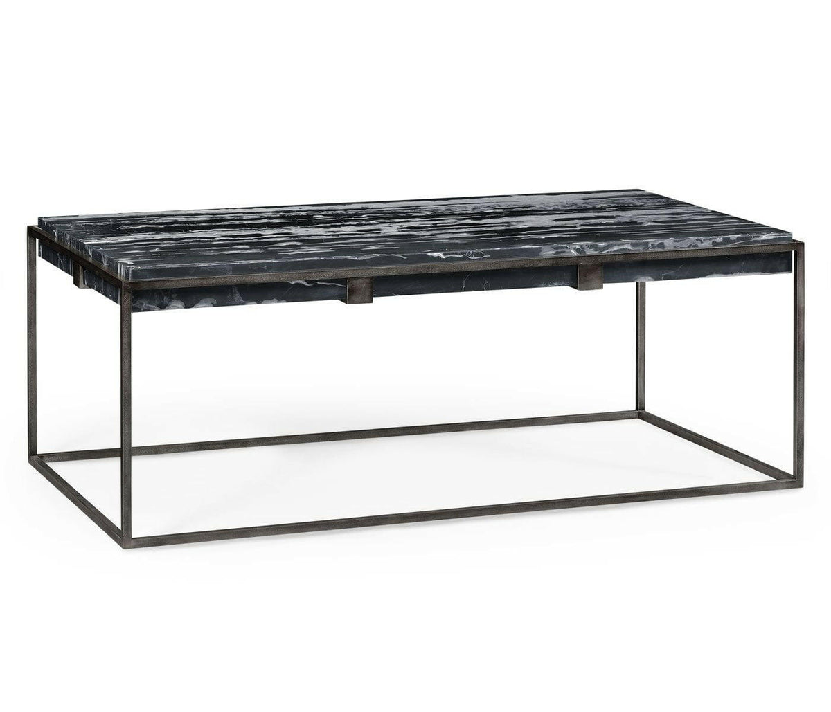 Jonathan Charles Outdoor Coffee Table with Black Marble Top.