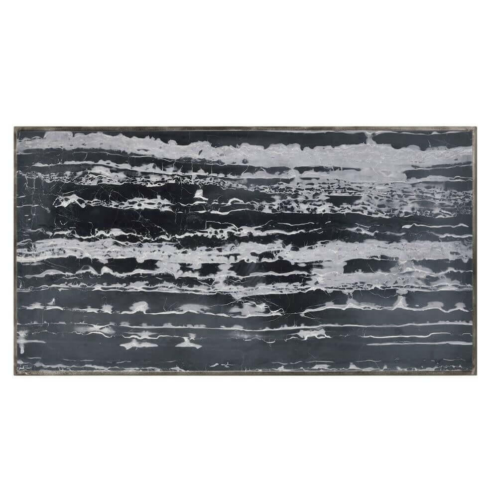 Jonathan Charles Outdoor Coffee Table with Black Marble Top.