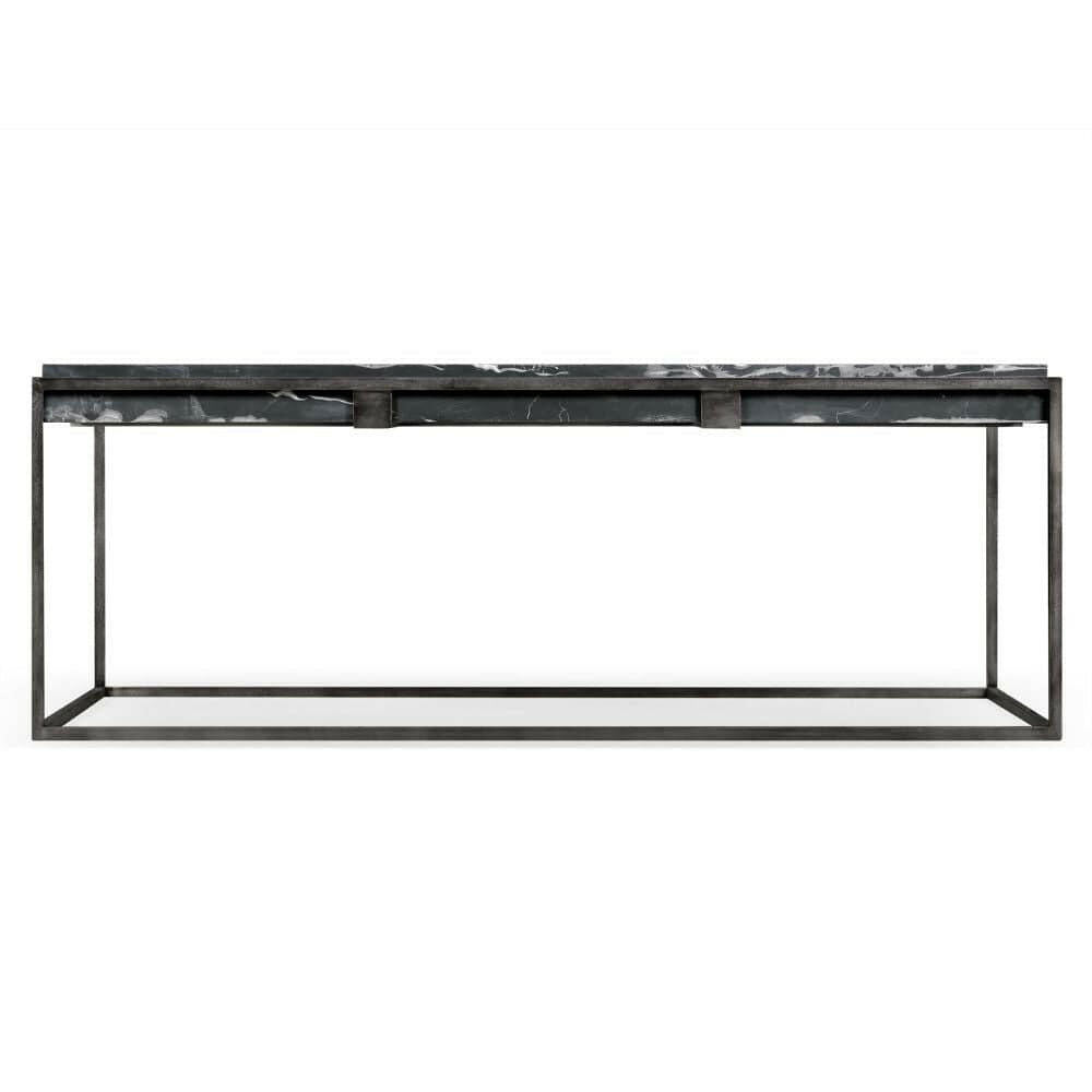 Jonathan Charles Outdoor Coffee Table with Black Marble Top.