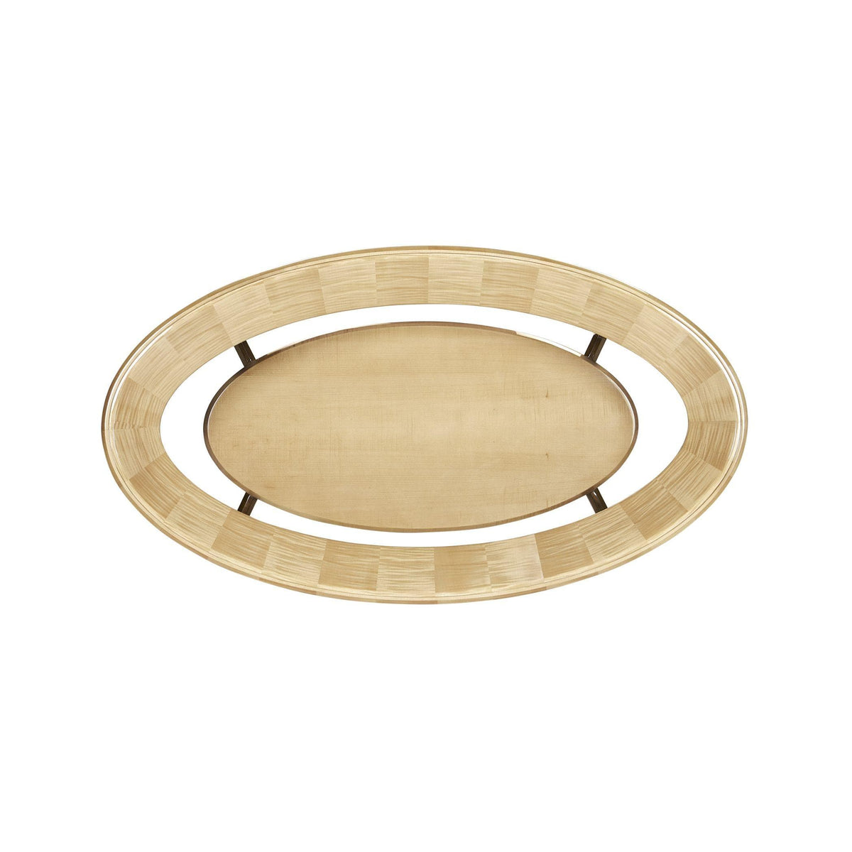 Jonathan Charles Oval Coffee Table Art Deco with Glass Top.