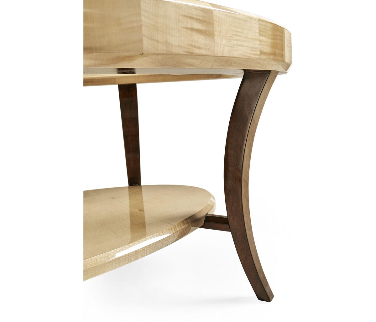 Jonathan Charles Oval Coffee Table Art Deco with Glass Top.