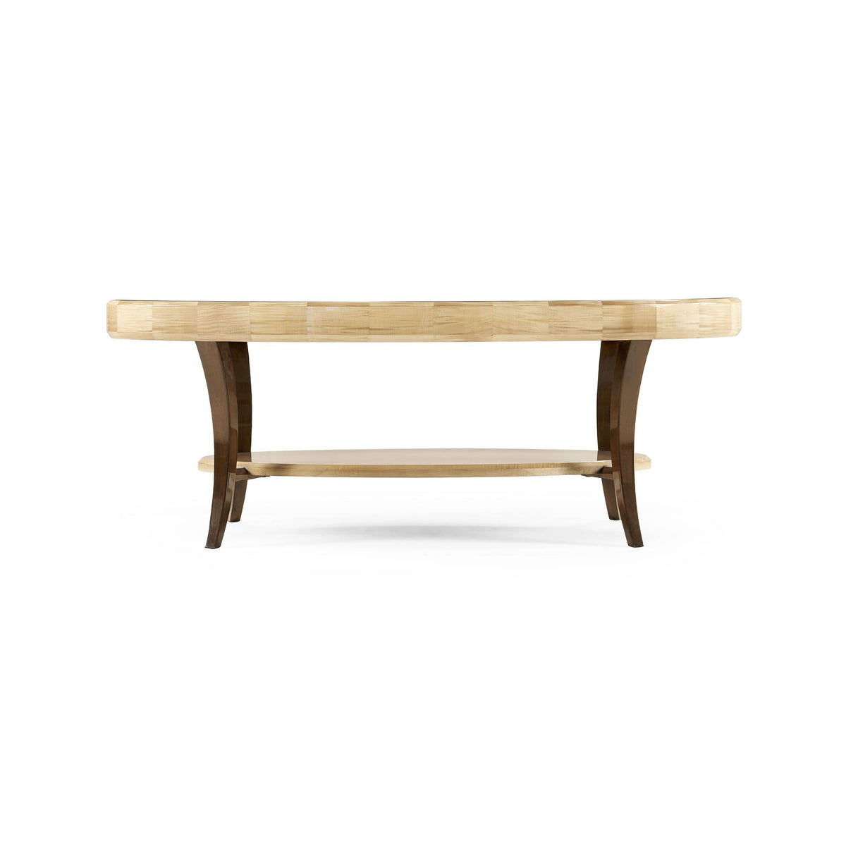 Jonathan Charles Oval Coffee Table Art Deco with Glass Top.