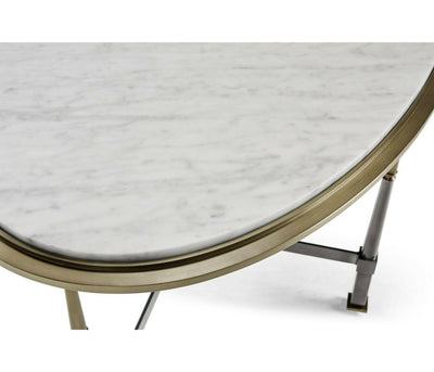 Jonathan Charles Living Jonathan Charles Oval Coffee Table with Carrara Marble House of Isabella UK