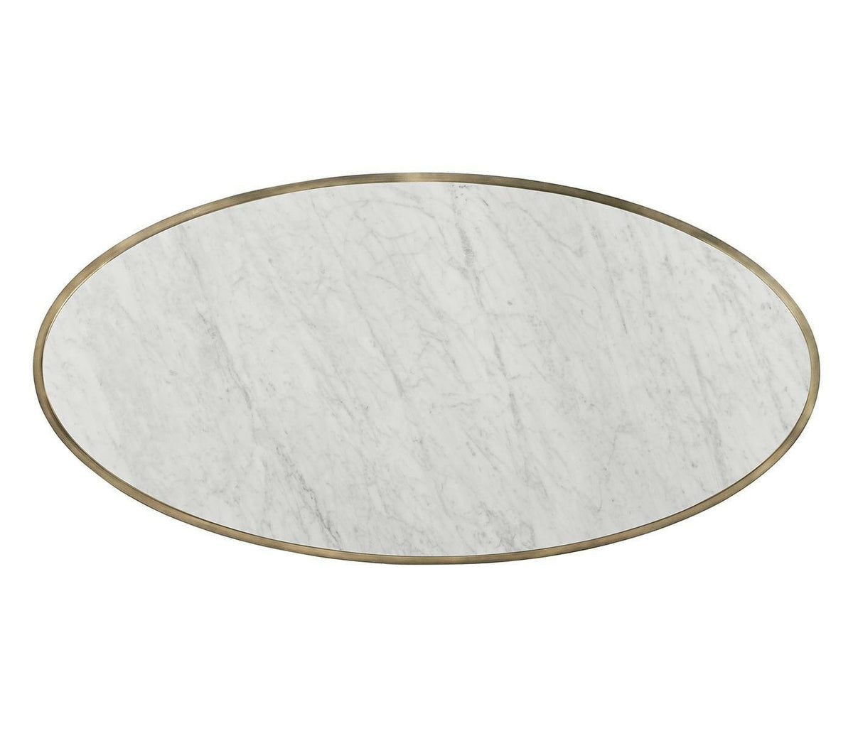 Jonathan Charles Oval Coffee Table with Carrara Marble.