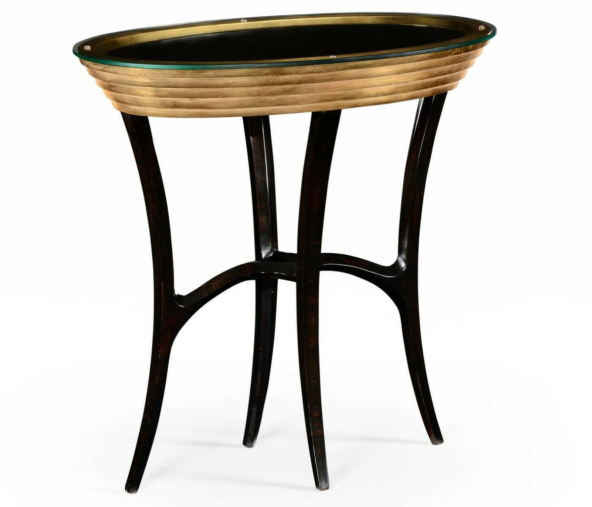 Jonathan Charles Oval Side Table Modernist Stepped.