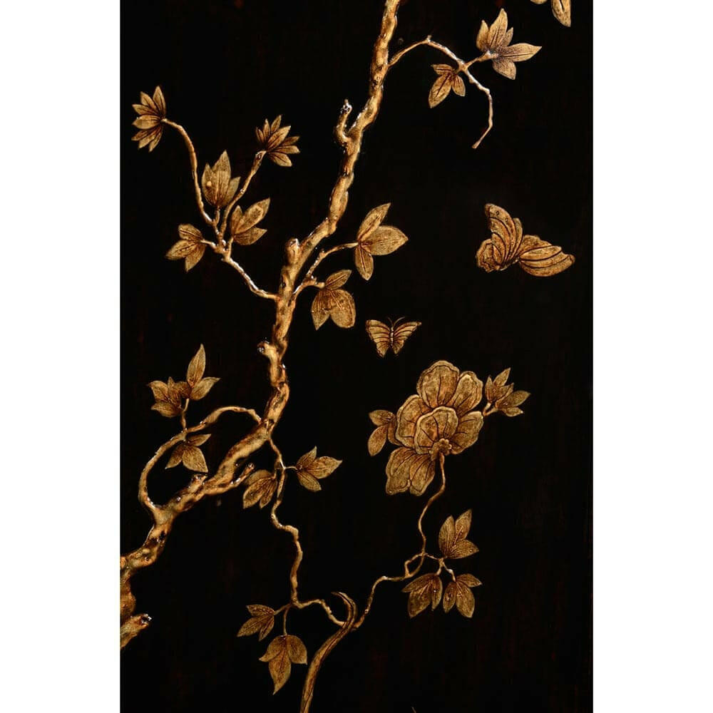 Jonathan Charles Queen Anne Walnut Bureau with Chinoiserie Interior.