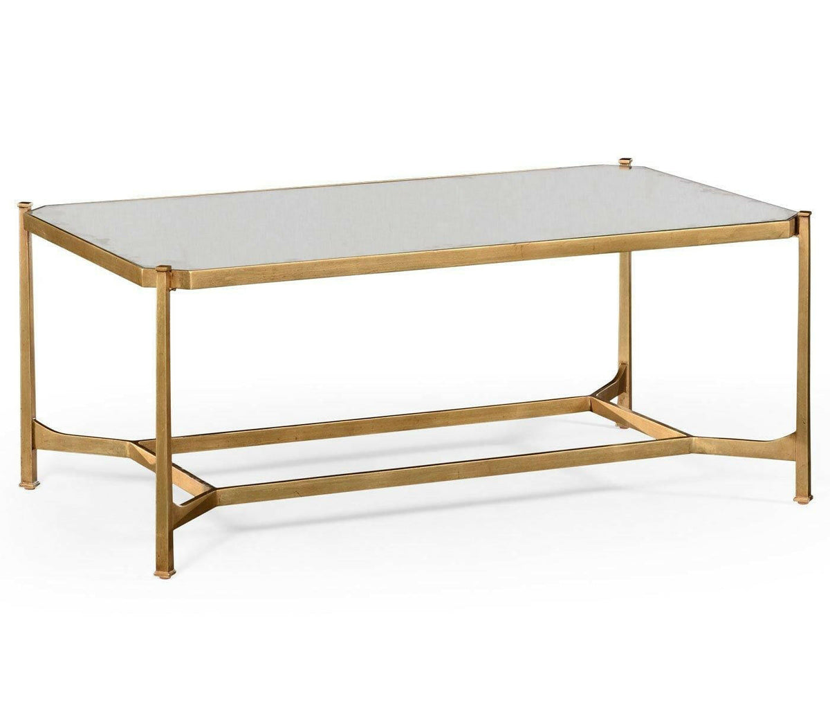 Jonathan Charles Rectangular Coffee Table Contemporary in Antique Mirror - Gilded.