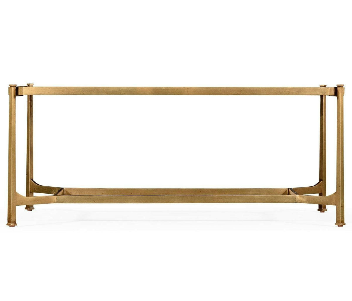 Jonathan Charles Rectangular Coffee Table Contemporary in Antique Mirror - Gilded.