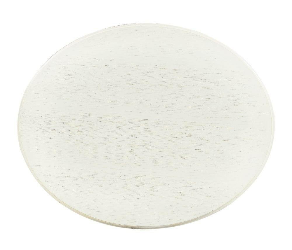 Jonathan Charles Rotor Oval End Table in Chalk White.