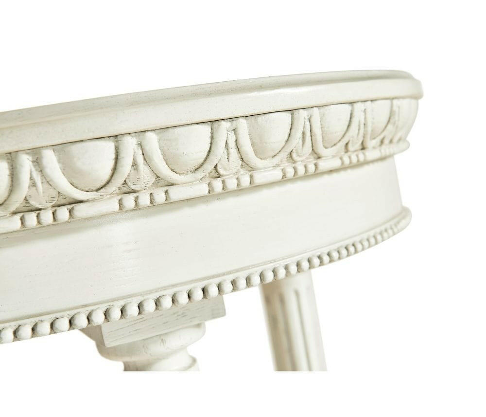 Jonathan Charles Rotor Oval End Table in Chalk White.