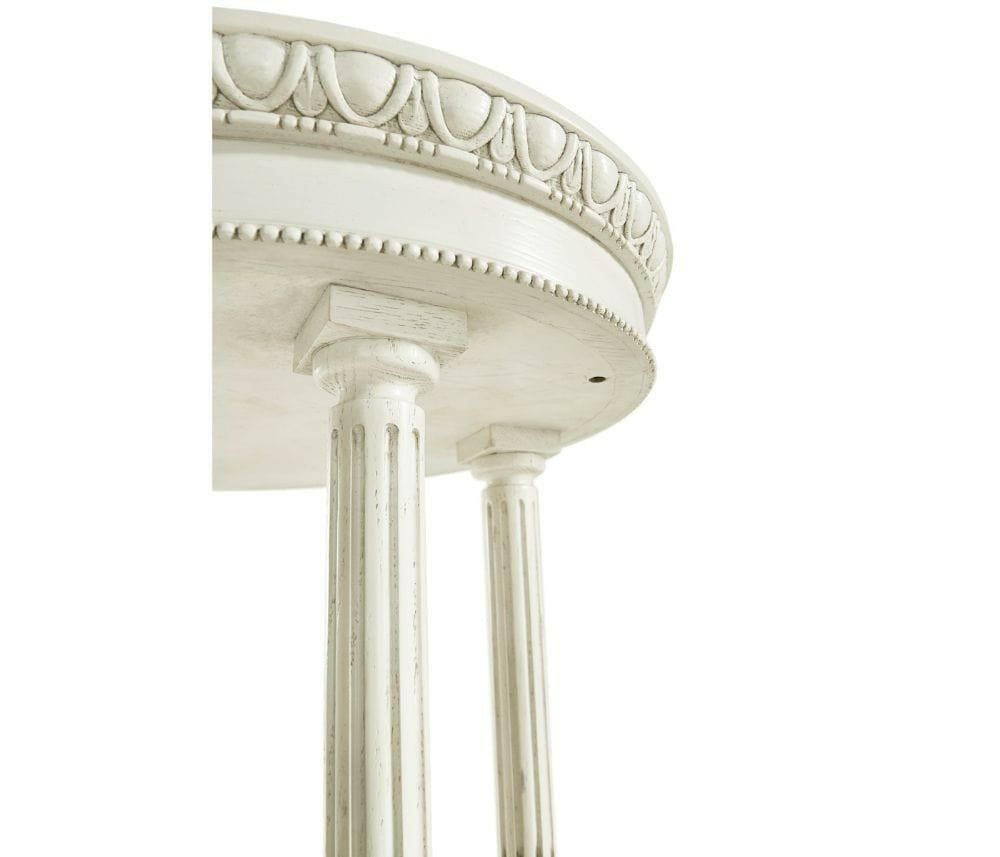 Jonathan Charles Rotor Oval End Table in Chalk White.