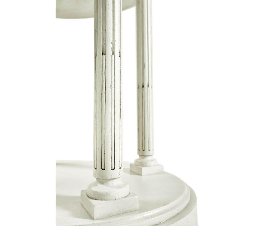 Jonathan Charles Rotor Oval End Table in Chalk White.