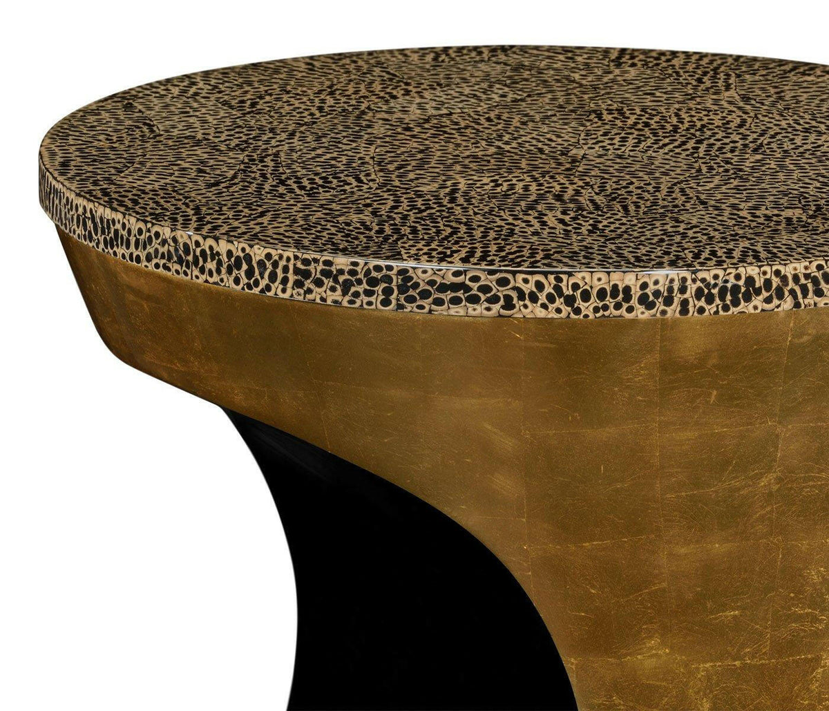 Jonathan Charles Round Accent Table Cut-out - Emperor Gold.