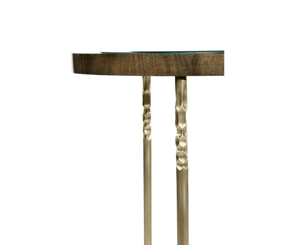 Jonathan Charles Round Bleached Mahogany Side Table Glass Top.