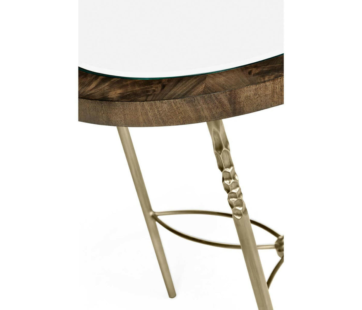 Jonathan Charles Round Bleached Mahogany Side Table Glass Top.