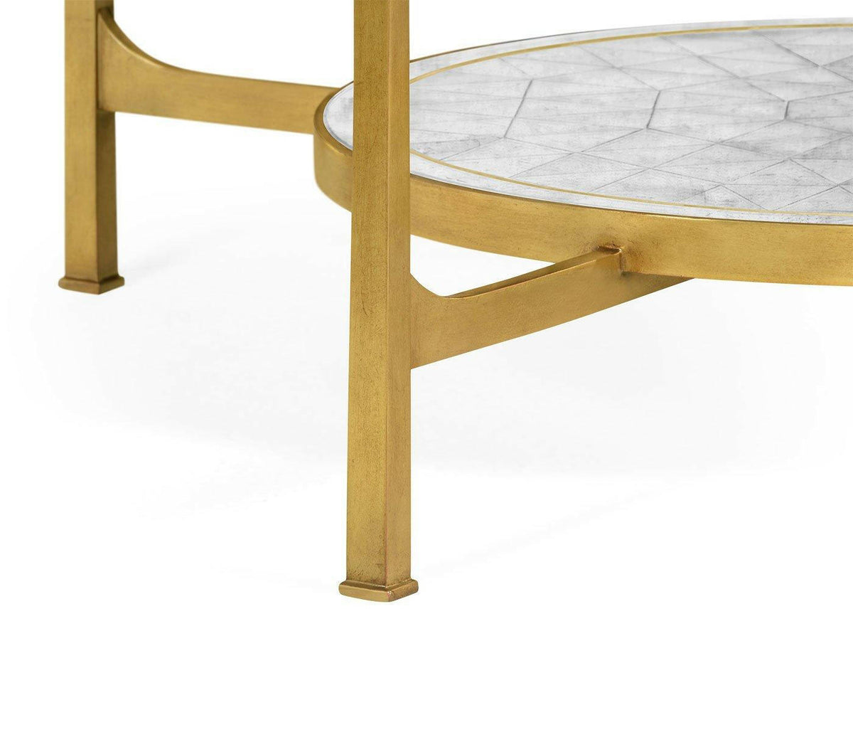 Jonathan Charles Round Coffee Table Contemporary - Gilded Iron.