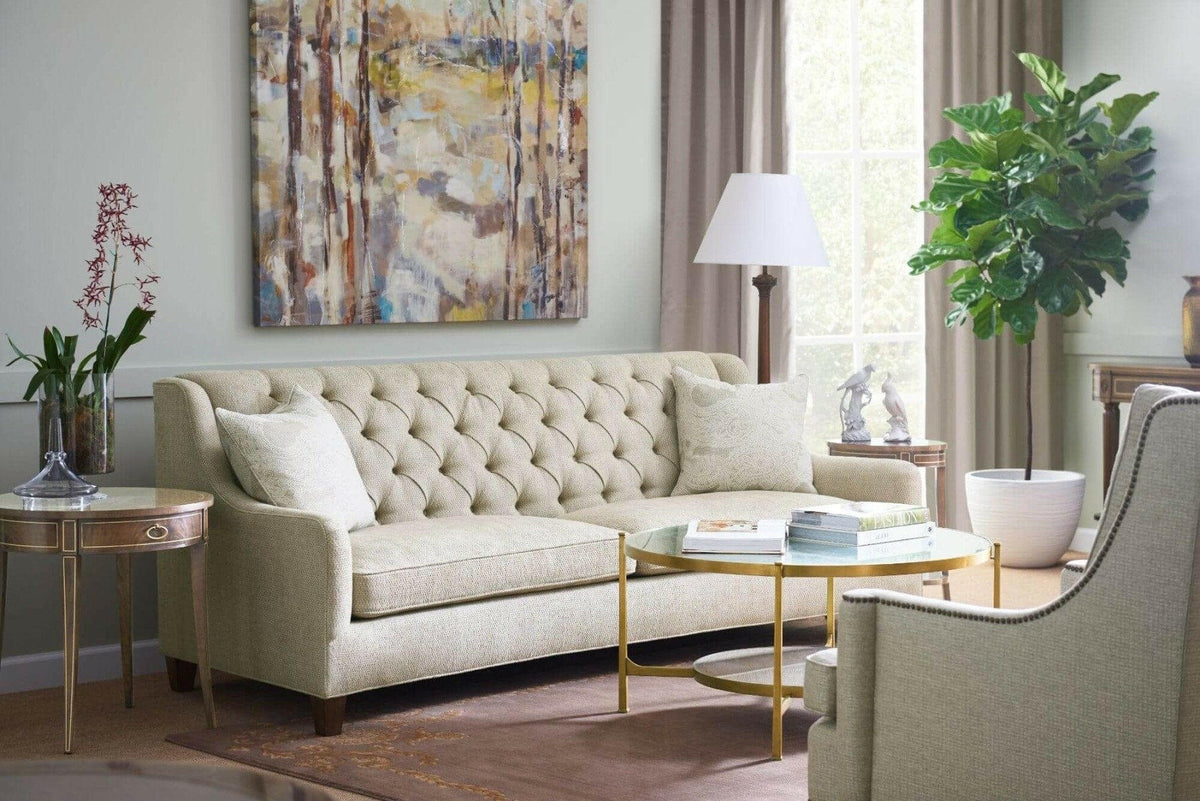 Jonathan Charles Round Coffee Table Contemporary - Gilded Iron.