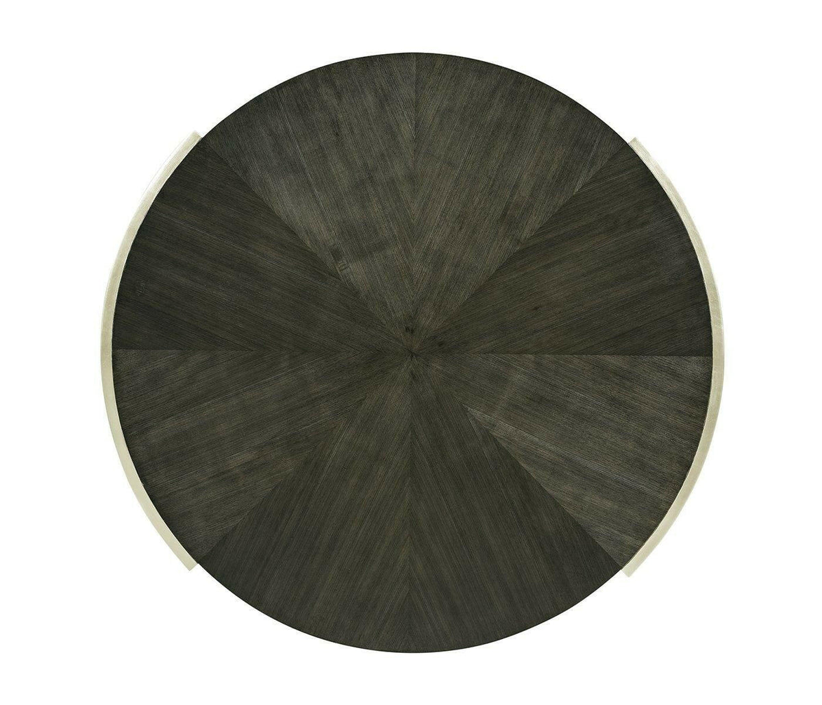 Jonathan Charles Round Coffee Table in Dark Grey Walnut.