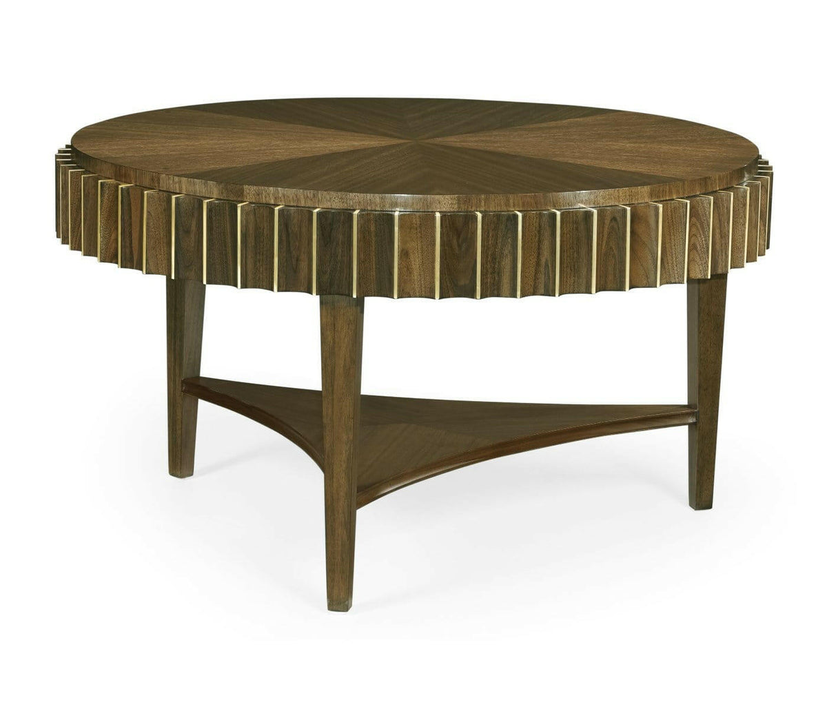 Jonathan Charles Round Coffee Table Reeded.