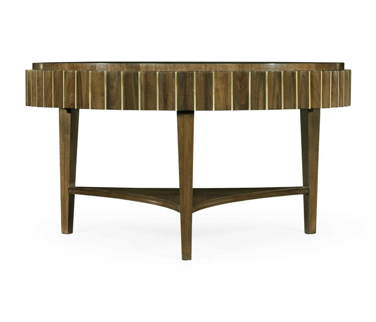 Jonathan Charles Round Coffee Table Reeded.