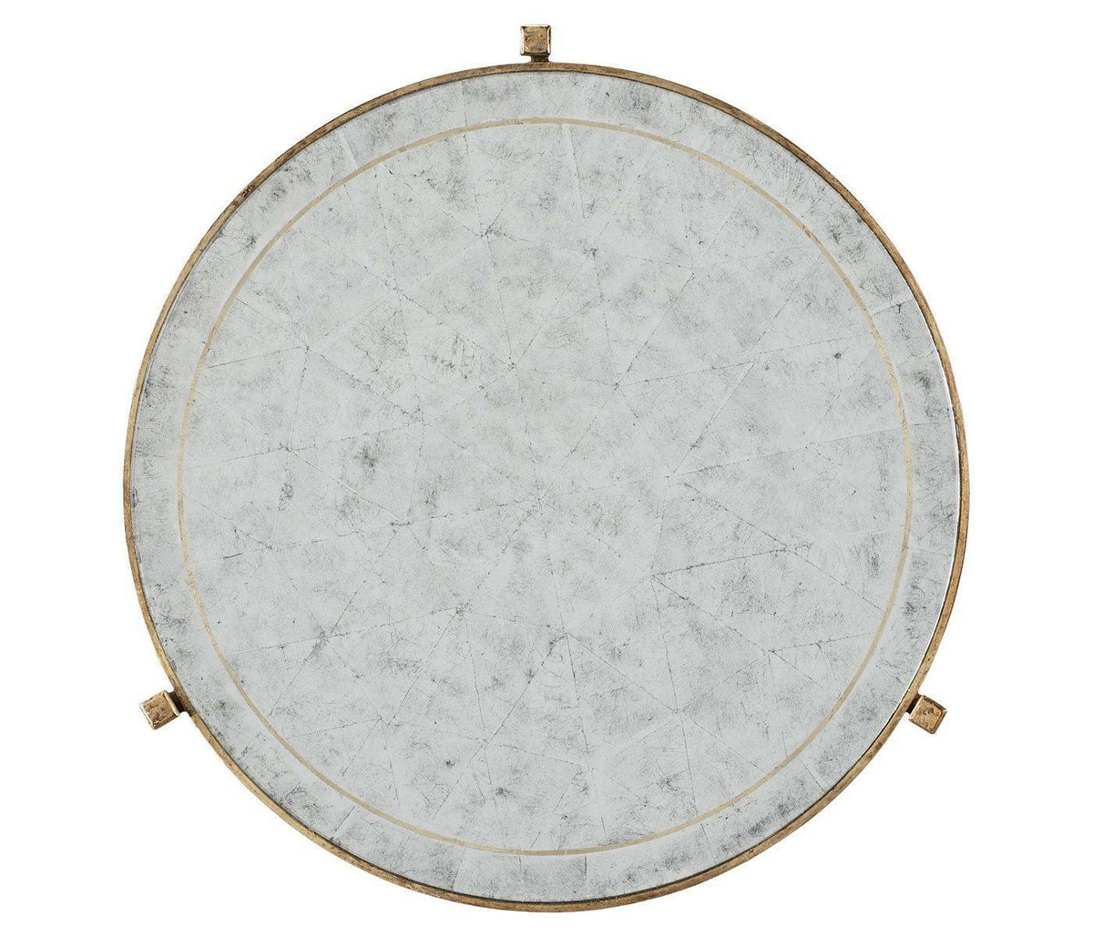 Jonathan Charles Round End Table Contemporary in Eglomise - Gilded.