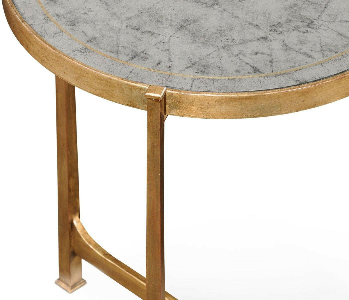 Jonathan Charles Round End Table Contemporary in Eglomise - Gilded.