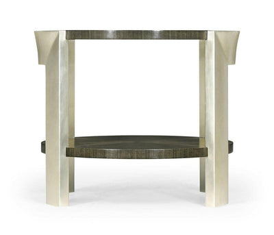 Jonathan Charles Living Jonathan Charles Round End Table in Dark Grey Walnut House of Isabella UK