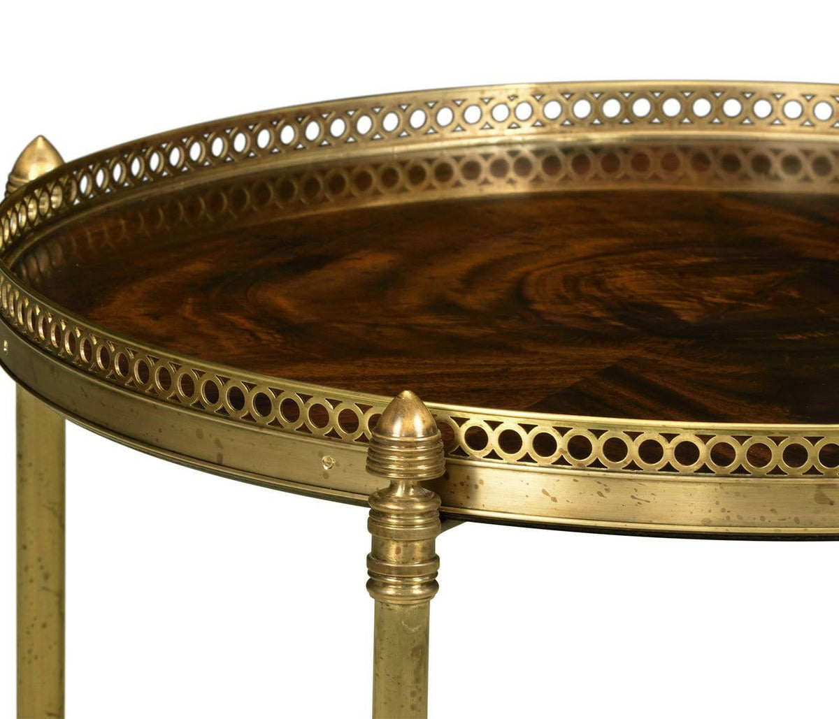Jonathan Charles Round End Table Sheraton in Brass.
