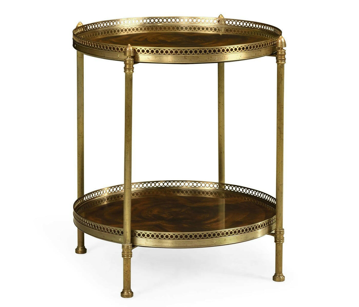Jonathan Charles Round End Table Sheraton in Brass.