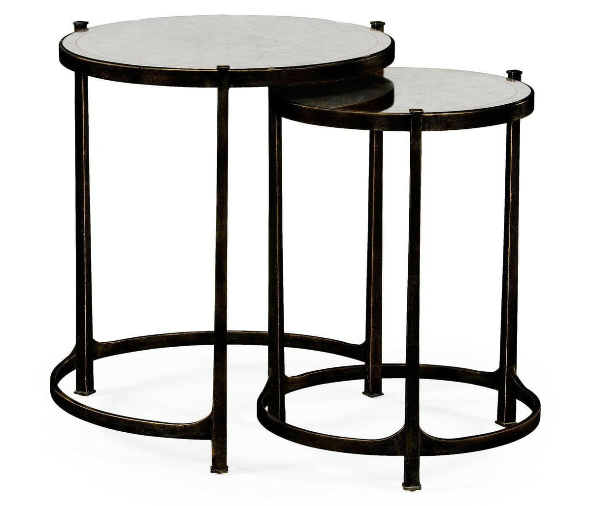 Jonathan Charles Round Nest of Tables Contemporary - Bronze.