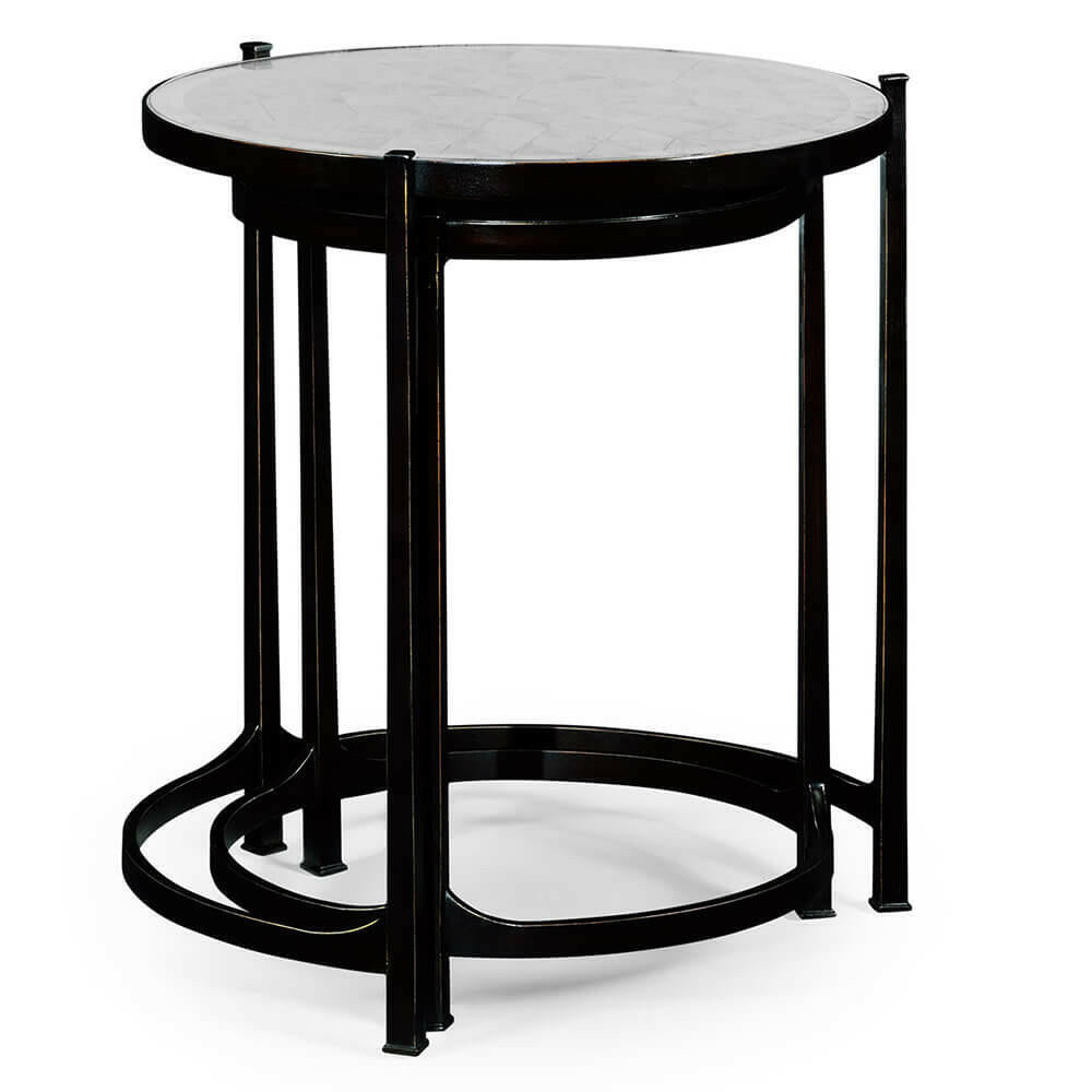 Jonathan Charles Round Nest of Tables Contemporary - Bronze.