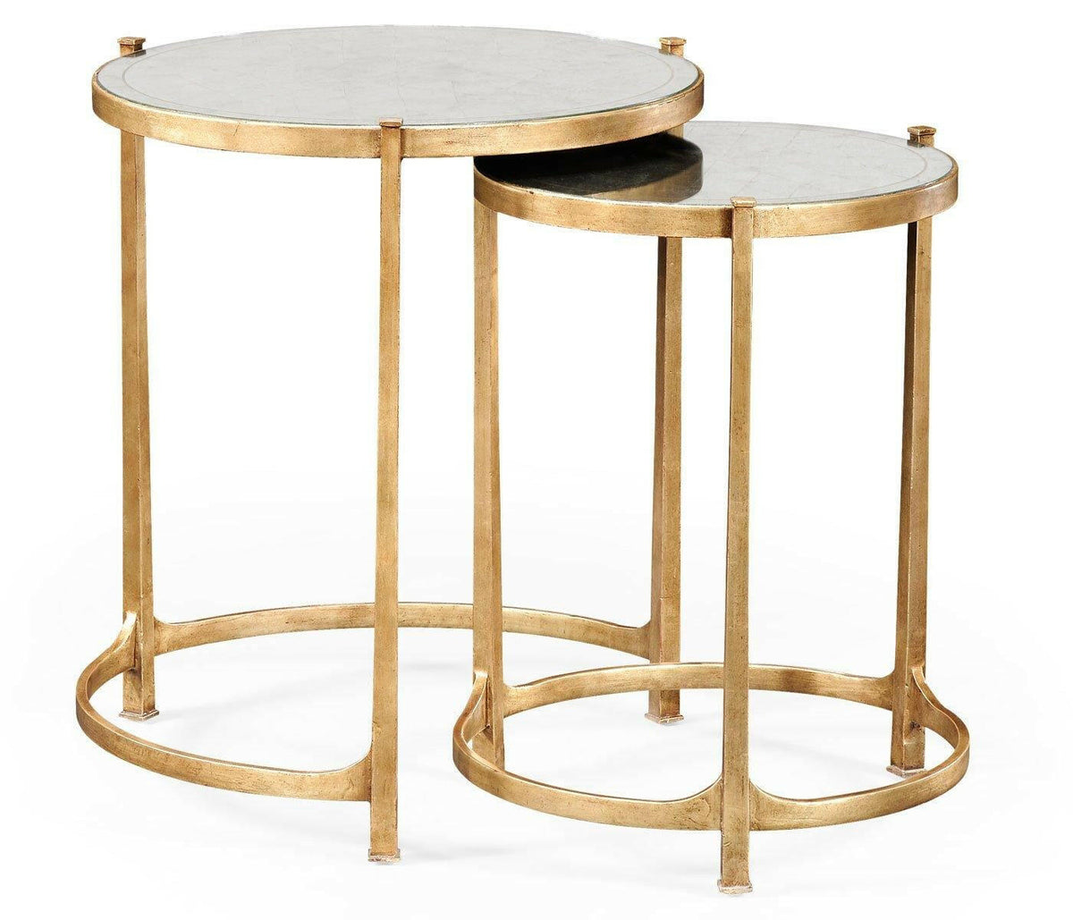 Jonathan Charles Round Nest of Tables Contemporary - Gilded.