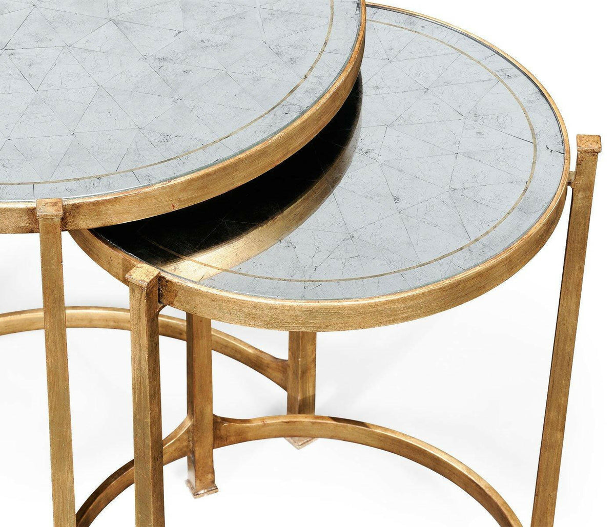Jonathan Charles Round Nest of Tables Contemporary - Gilded.