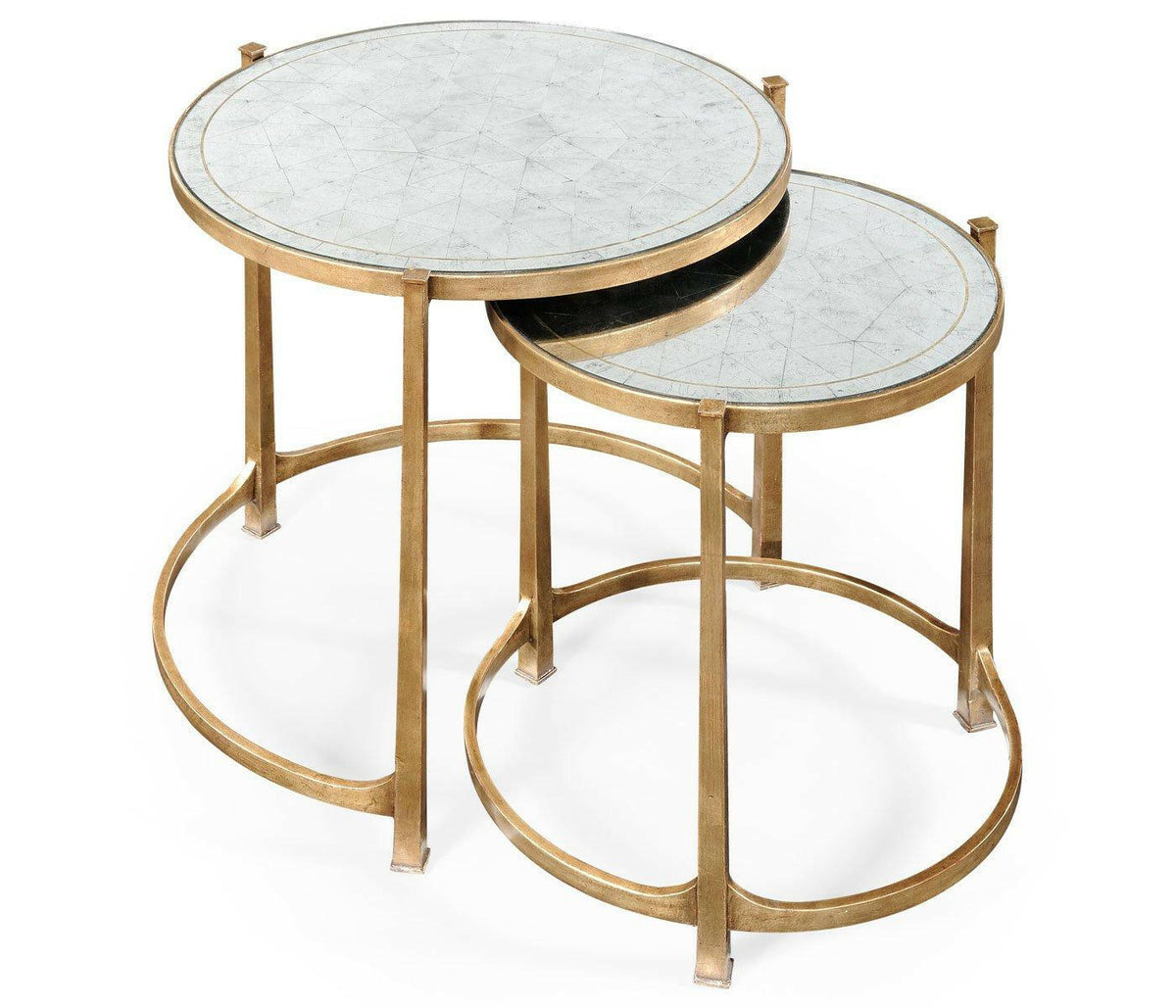 Jonathan Charles Round Nest of Tables Contemporary - Gilded.