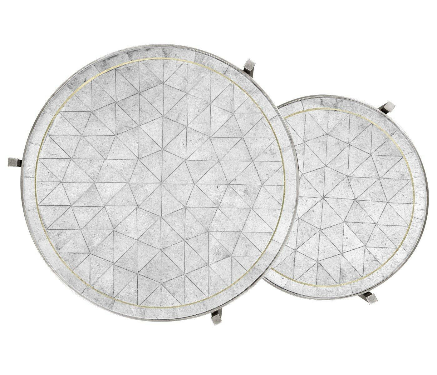 Jonathan Charles Living Jonathan Charles Round Nest of Tables Contemporary - Silver House of Isabella UK