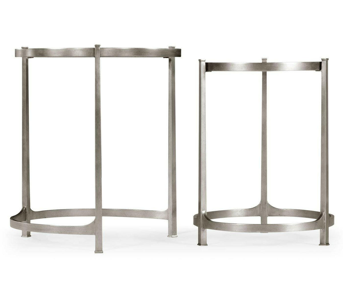 Jonathan Charles Round Nest of Tables Contemporary - Silver.