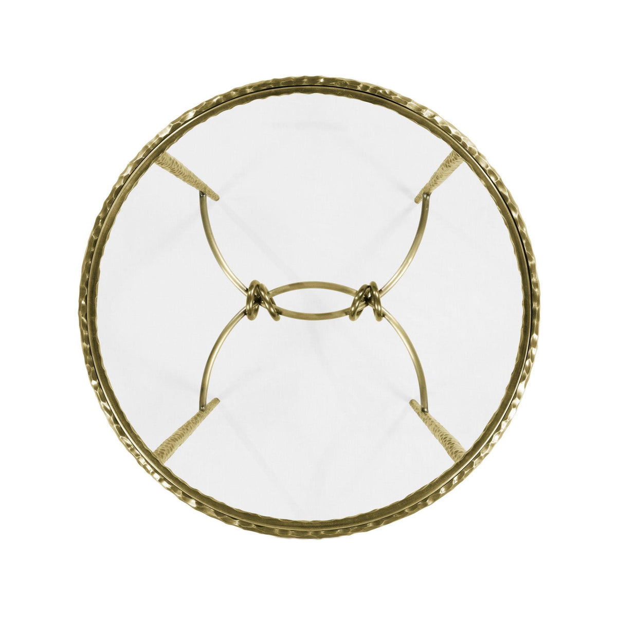 Jonathan Charles Round Side Table Hammered - Brass.