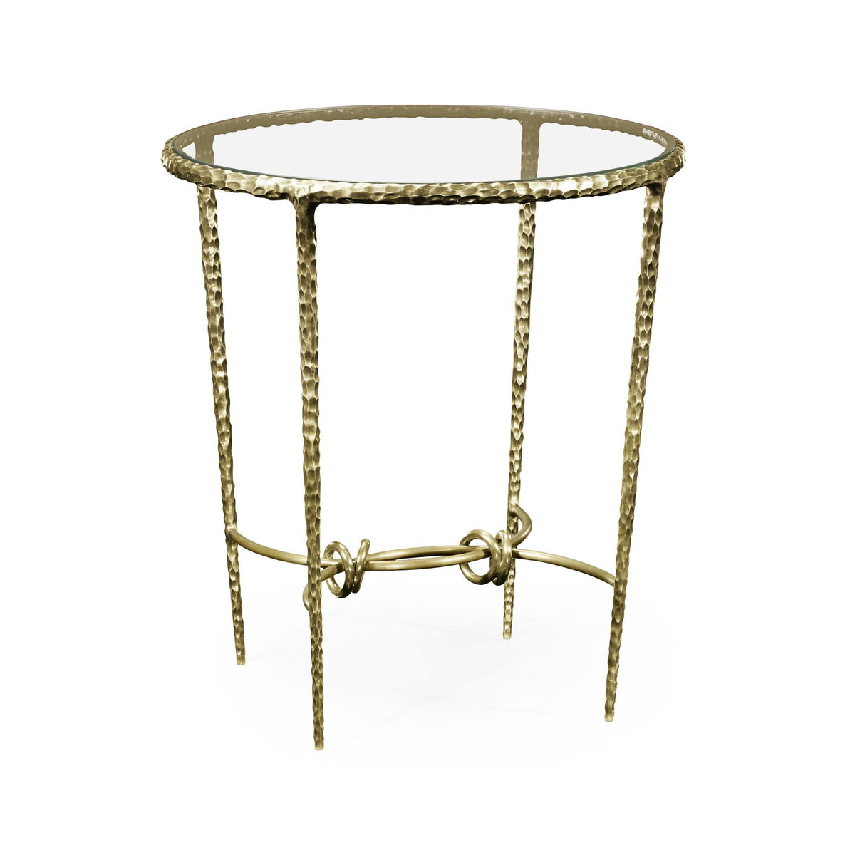Jonathan Charles Round Side Table Hammered - Brass.