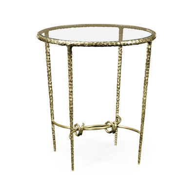 Jonathan Charles Living Jonathan Charles Round Side Table Hammered - Brass House of Isabella UK