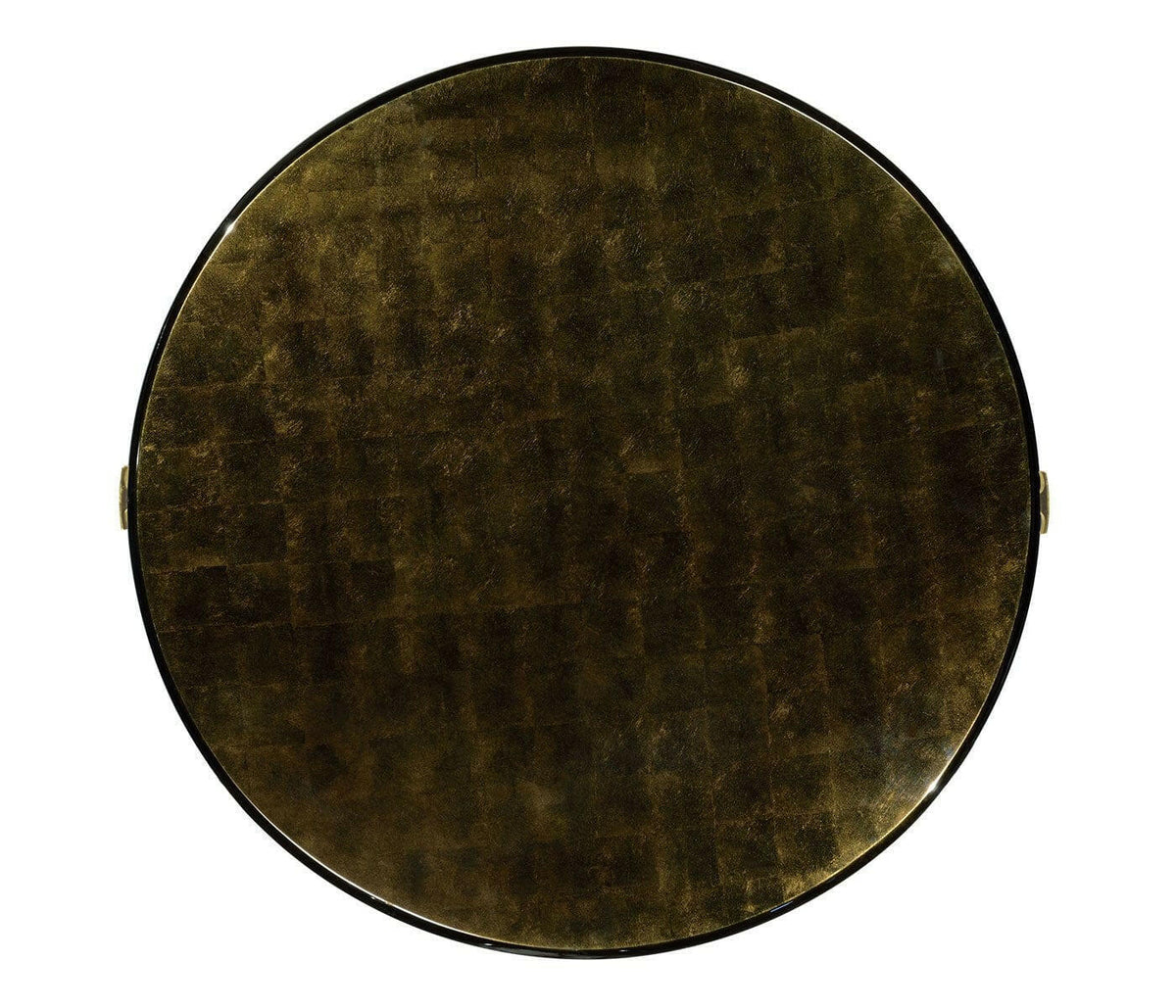 Jonathan Charles Round Side Table with Drawer Oriental - Moss Bronze.