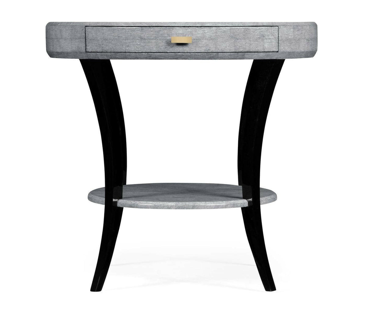 Jonathan Charles Round Side Table with Drawer Oriental - Smoke Eggshell.